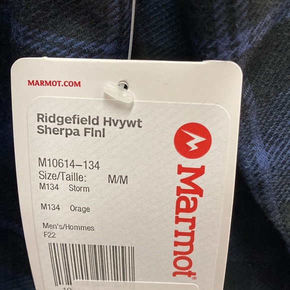 Marmot Ridgefield Men's Heavyweight Sherpa Flannel Jacket NWT - Picture 4 of 4